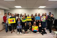 Fresque collaborative en cours de réalisation dans une animation team building MadCityZen. | © MadCityZen